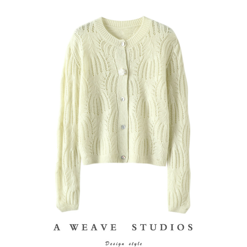 太美了哇！花朵扣羊绒开衫女纯羊绒毛衣镂空针织开衫外套秋冬新款,女装/女士精品,羊绒衫,淘宝优惠券,粉丝福利购,淘宝优惠卷