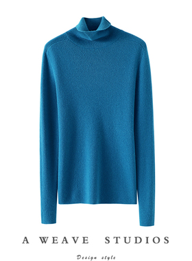 莫奈色系~高领100%羊绒衫女套头修身纯羊绒毛衣针织打底衫秋冬