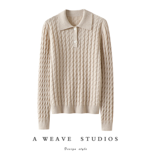 女羊绒毛衣针织打底衫 POLO领100%纯山羊绒衫 秋冬 精致 贵美贵美