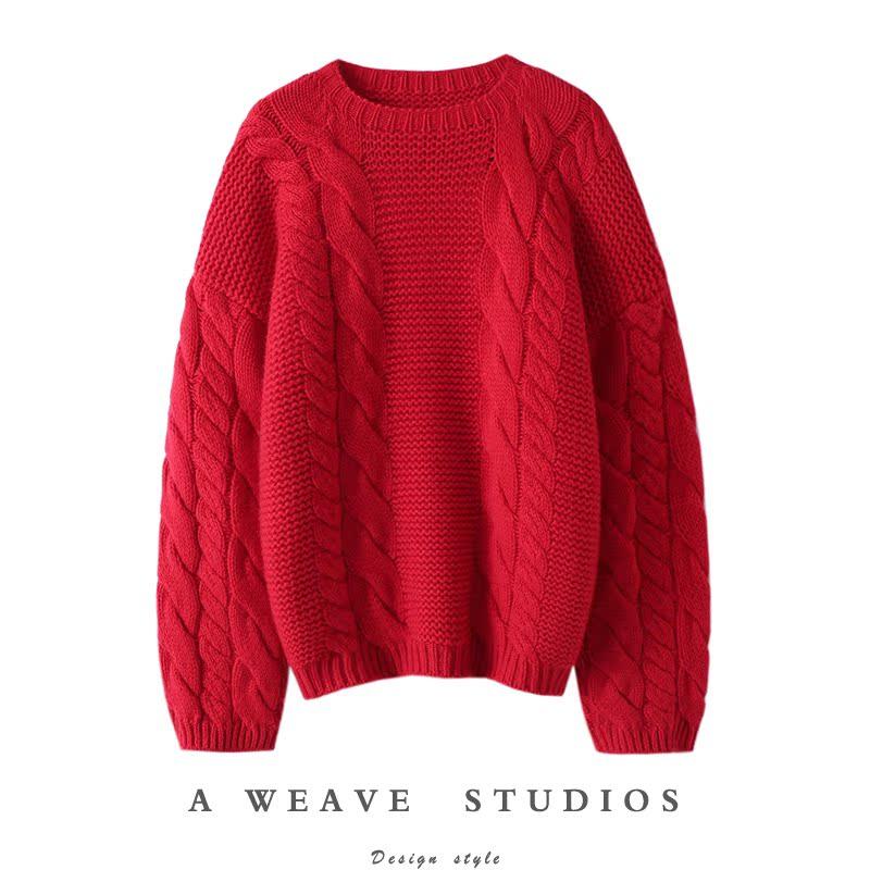 挚爱一生！显瘦新贵~重磅加厚粗棒针羊绒衫女圆领纯羊绒毛衣宽松,女装/女士精品,羊绒衫,淘宝优惠券,粉丝福利购,淘宝优惠卷