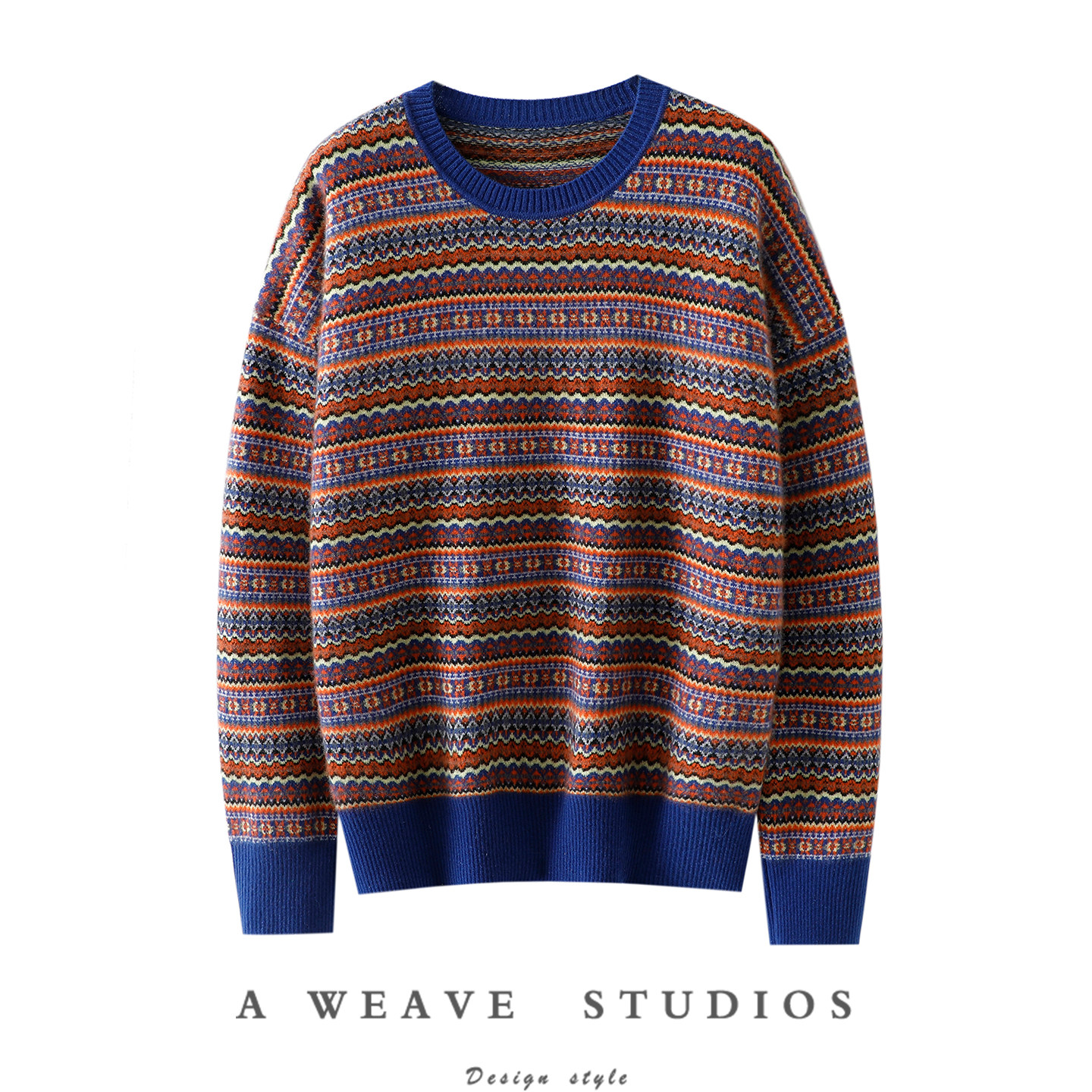 太懂设计了~加厚提花100%纯山羊绒衫女圆领纯羊绒毛衣宽松秋冬季,女装/女士精品,羊绒衫,淘宝优惠券,粉丝福利购,淘宝优惠卷