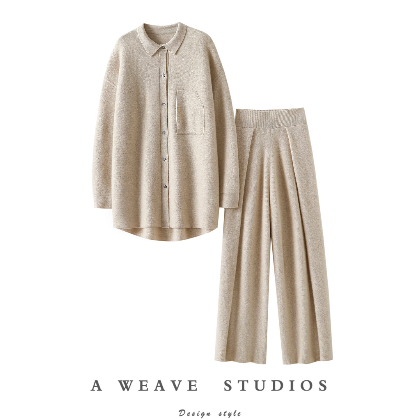 气质通勤闭眼入！加厚100%纯山羊绒开衫女纯羊绒裤子外穿阔腿裤冬,女装/女士精品,羊绒衫,淘宝优惠券,粉丝福利购,淘宝优惠卷