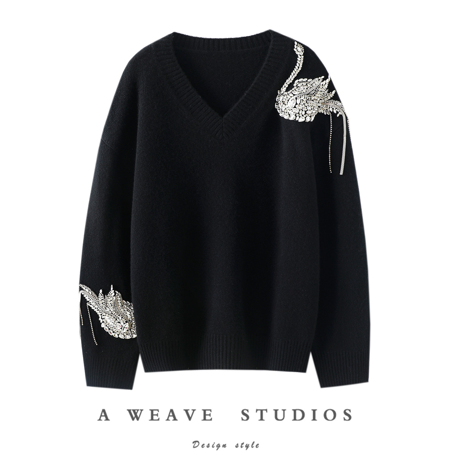 气质！荣耀之衣！手工络花加厚100%纯山羊绒衫女V领纯羊绒毛衣冬,女装/女士精品,羊绒衫,淘宝优惠券,粉丝福利购,淘宝优惠卷