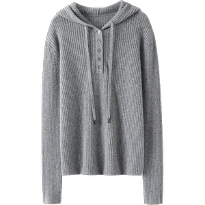 真不吹！随便穿搭～连帽羊绒衫女纯山羊绒毛衣针织打底衫秋冬帽衫