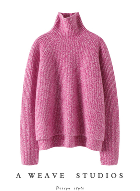 启超时尚流行色~高领羊绒衫高领毛衣女重磅加厚羊绒针织衫新款冬