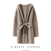 版 加厚外套 连帽针织开衫 型真牛上身好看 重磅1000克纯山羊绒时尚