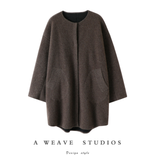 纯羊绒毛衣针织开衫 女中长款 外套 大克重加厚山羊绒开衫 气质内敛