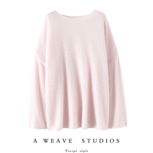 女针织宽松空调屋罩衫 春夏圆领100纯羊绒衫 云朵般呀 色系太美了