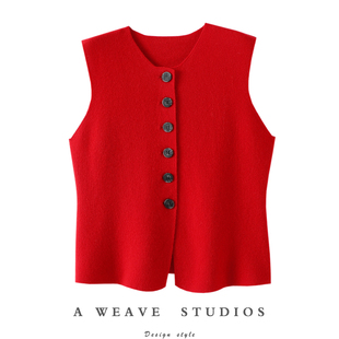 版 加厚100%纯山羊绒背心女纯羊绒毛衣针织马甲坎肩秋冬 型真好看