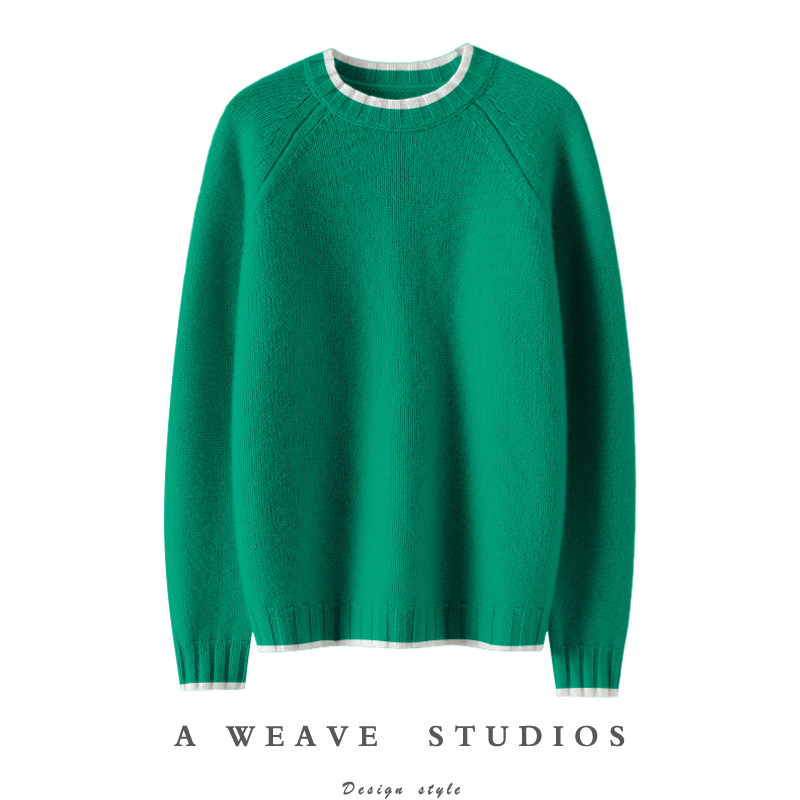 高定身份~加厚假两件100%纯山羊绒衫女圆领纯羊绒毛衣宽松秋冬,女装/女士精品,羊绒衫,淘宝优惠券,粉丝福利购,淘宝优惠卷