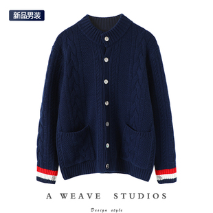 外套男装 男人刚需 圆领纯羊绒毛衣针织开衫 羊绒开衫 重磅加厚男士