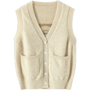 好喜欢哇！儿童纯山羊绒开衫秋冬男女款坎肩宝宝毛衣针织开衫马甲