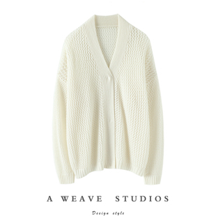 针织空调防晒衫 春暖花开 女春夏外套罩衫 镂空羊绒开衫 狂气质