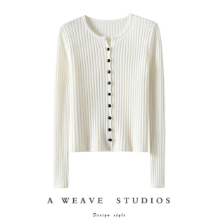 女毛衣针织打底衫 圆领100%纯羊绒开衫 秋冬 太能搭了 不失优雅