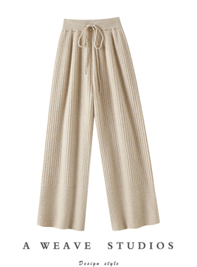 通勤不凡神裤！九分裤加厚100%纯山羊绒裤子女外穿针织休闲阔腿裤