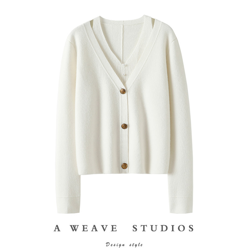 高智都市感～双层v领山羊绒开衫女纯羊绒毛衣针织开衫外套秋冬,女装/女士精品,羊绒衫,淘宝优惠券,粉丝福利购,淘宝优惠卷