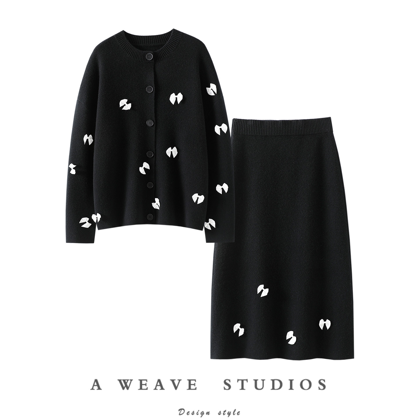 二话不说~直接收！加厚蝴蝶结100%纯山羊绒开衫女半身裙子套装,女装/女士精品,羊绒衫,淘宝优惠券,粉丝福利购,淘宝优惠卷