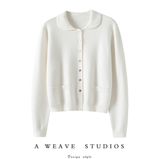 官方正品!果断收!四平针加厚100%纯山羊绒开衫女纯羊绒毛衣外套