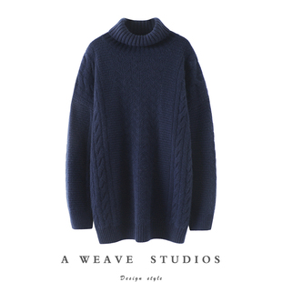 冬天就穿它~重磅加厚高领羊绒衫女中长款纯羊绒毛衣套头宽松冬