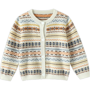 英国设计师款~儿童100%纯山羊绒开衫女童男童纯羊绒毛衣针织外套