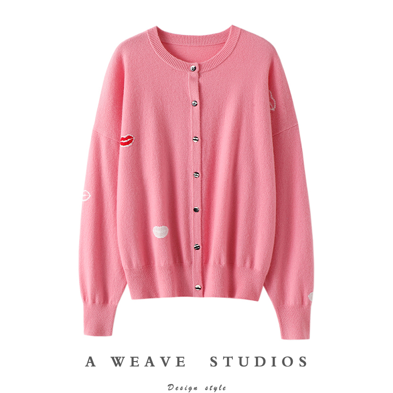 惊艳！简直太好看了！圆领羊绒开衫女纯羊绒毛衣针织开衫外套宽松,女装/女士精品,羊绒衫,淘宝优惠券,粉丝福利购,淘宝优惠卷