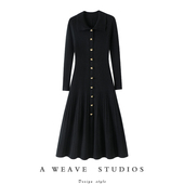 气质大放异彩 100%纯山羊绒连衣裙子女POLO领纯羊绒毛衣长款 裙子