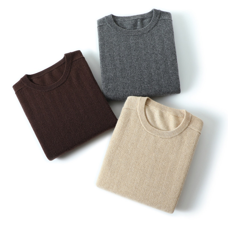 당신의 기질을 보여주세요  순수 캐시미어 스웨터 남성 라운드 넥 캐시미어 스웨터 가을 겨울 느슨한 니트 바닥 셔츠 남성