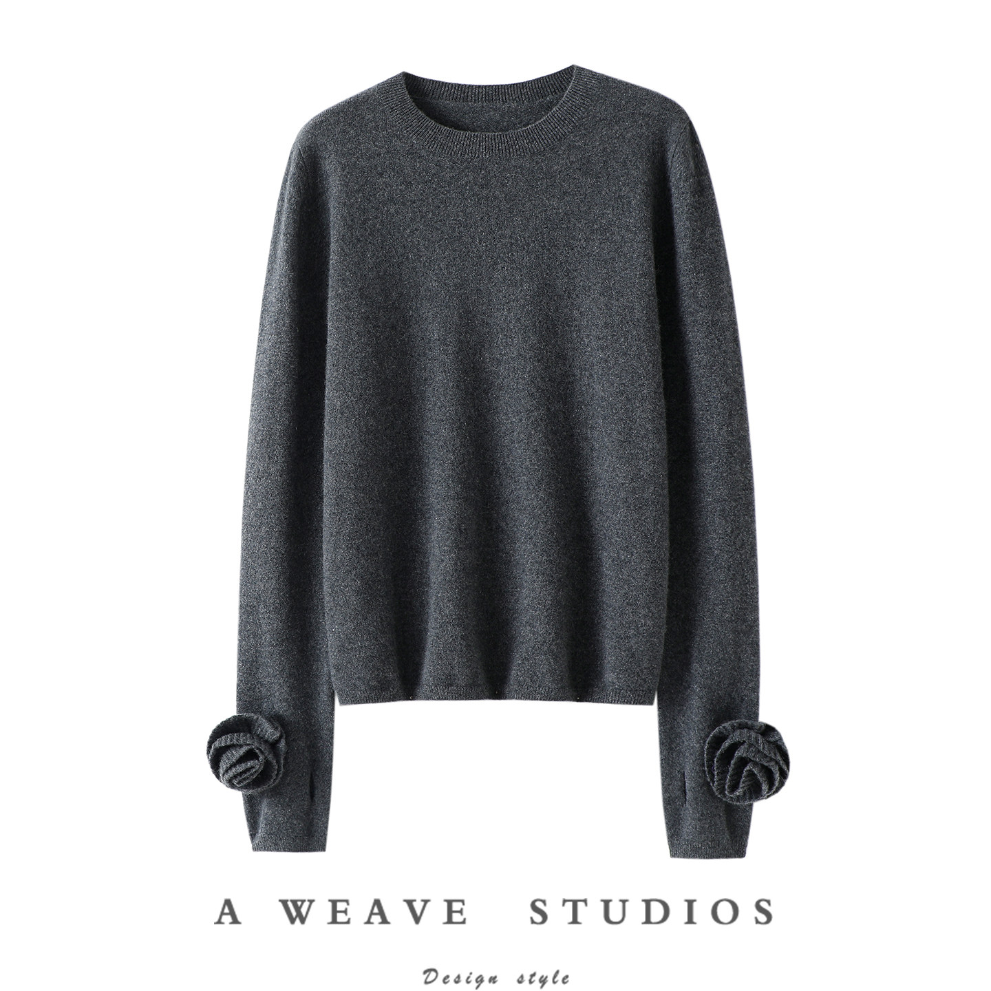 真实动人~手工花朵100%纯山羊绒衫女圆领羊绒毛衣针织打底衫秋冬,女装/女士精品,羊绒衫,淘宝优惠券,粉丝福利购,淘宝优惠卷