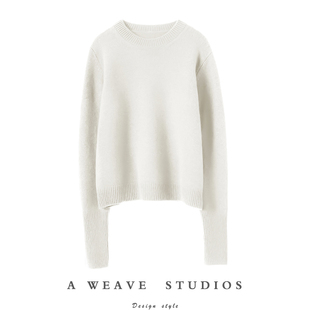 难掩通勤精致！加厚山羊绒衫100纯羊绒女圆领套头毛衣秋冬季新款