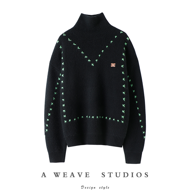 启超高端100%纯山羊绒衫