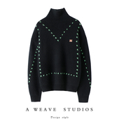 女 女毛衣重磅手工明线高领羊绒针织衫 气质输出正品 100%纯山羊绒衫