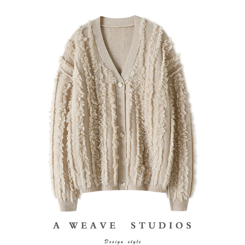 温柔迷离！大克重加厚100%纯山羊绒开衫女纯羊绒毛衣针织外套秋冬,女装/女士精品,羊绒衫,淘宝优惠券,粉丝福利购,淘宝优惠卷