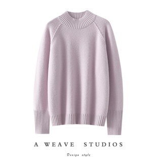 拿捏通勤穿搭！加厚100%纯山羊绒衫女半高领纯羊绒毛衣宽松秋冬季