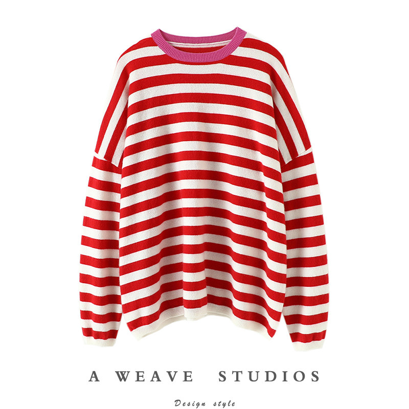 华丽美感！圆领羊绒衫女宽松纯羊绒毛衣针织衫套头慵懒风秋冬新款,女装/女士精品,羊绒衫,淘宝优惠券,粉丝福利购,淘宝优惠卷