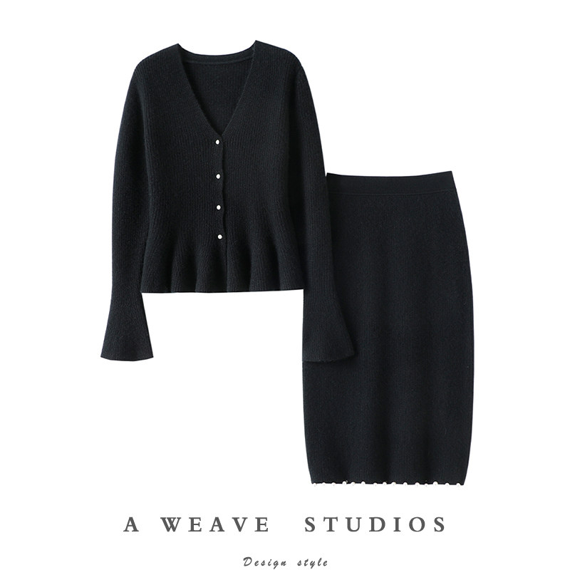 官方正品！加厚V领100%纯衫羊绒开衫女纯羊绒毛衣半身裙子套装,女装/女士精品,羊绒衫,淘宝优惠券,粉丝福利购,淘宝优惠卷