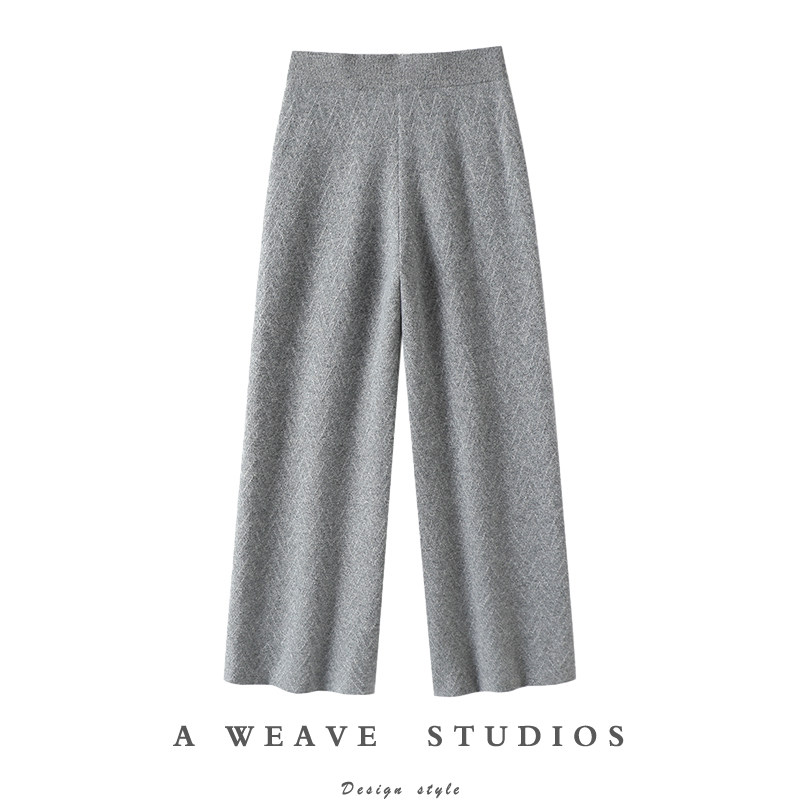 审美升级~奢！加厚四平针100%纯山羊绒裤子女外穿针织休闲阔腿裤,女装/女士精品,休闲裤,淘宝优惠券,粉丝福利购,淘宝优惠卷