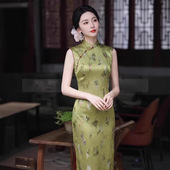 少女新中式 高考年轻款 绿色日常连衣裙 旗袍女夏季 绿色2026新款