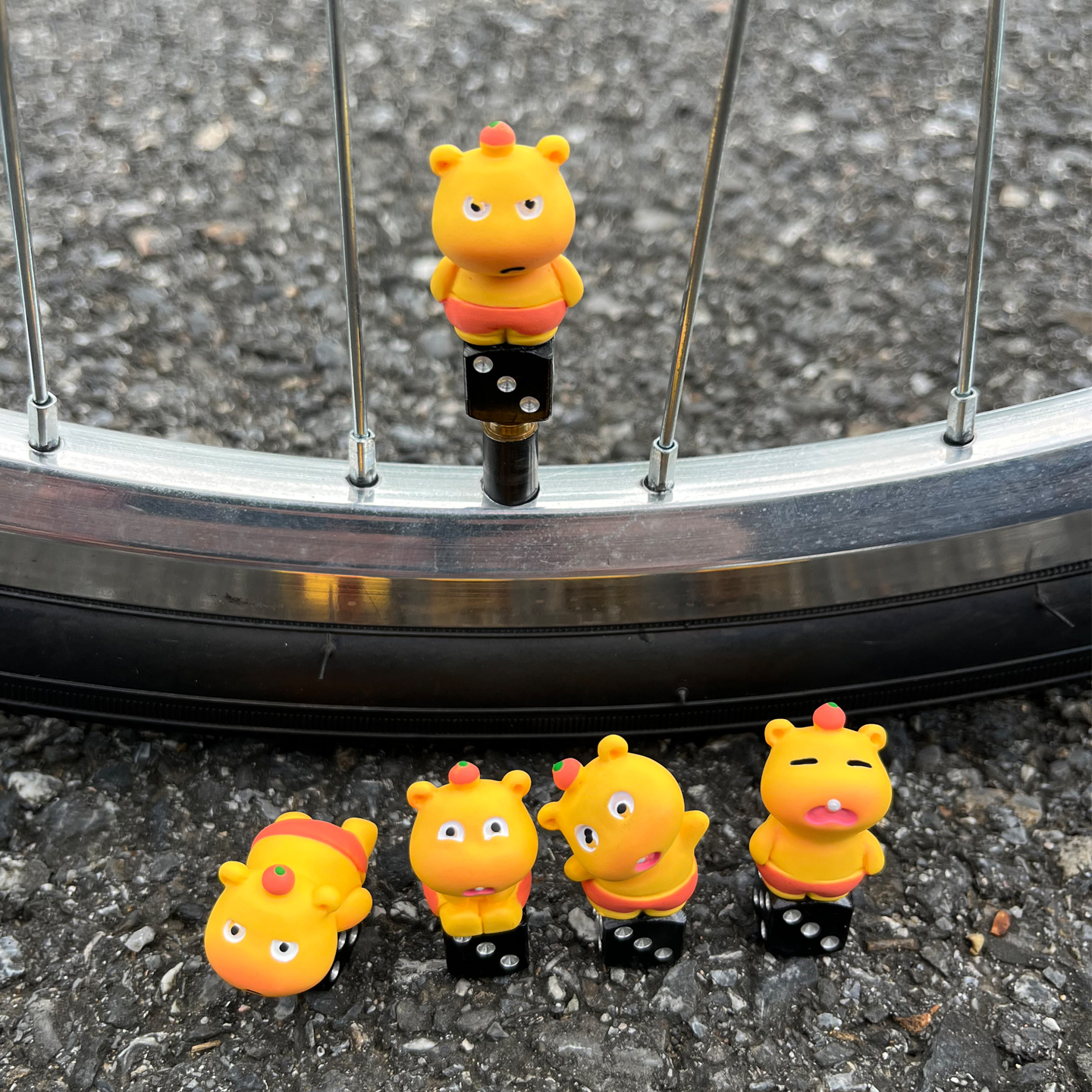 山地公路车卡通气嘴帽儿童