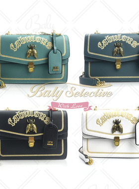 泰国潮牌LYN原版纯色皮革刺绣小蜜蜂包单肩包斜挎酒神链条包新品