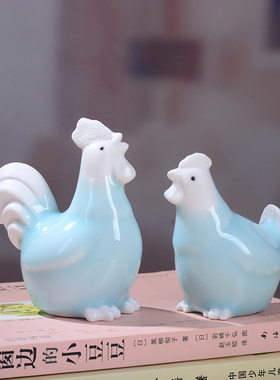 大吉大利公鸡卡通描金装饰摆件