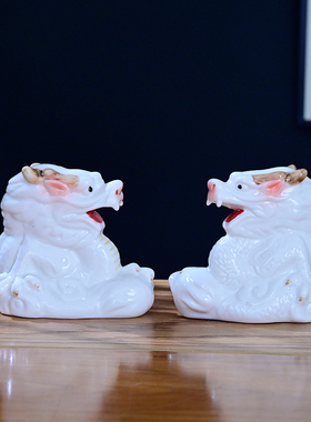 瓷器精致简约动物桌面中式大招财