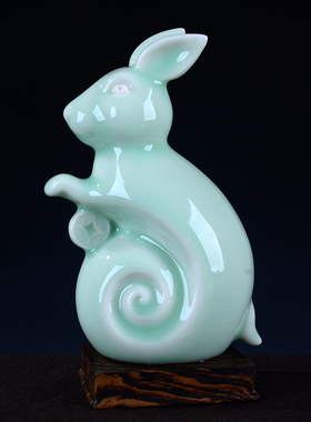 陶瓷可爱风兔子招财客厅家居装饰