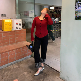 大码胖mm高腰显瘦烟管裤宽松直筒牛仔裤拼接高级感九分裤春夏新款