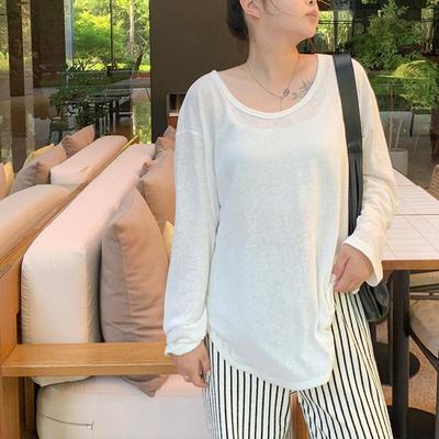 大码显瘦纯欲慵懒风长袖t恤女