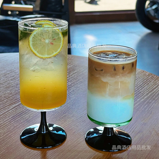 ins风直筒果汁杯玻璃杯咖啡厅奶茶冷饮杯鸡尾酒饮品杯饮料水杯子