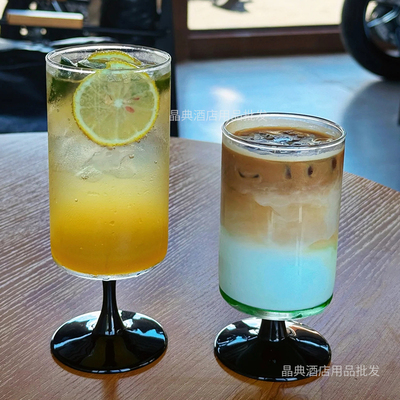 ins风直筒果汁杯玻璃杯咖啡厅奶茶冷饮杯鸡尾酒饮品杯饮料水杯子