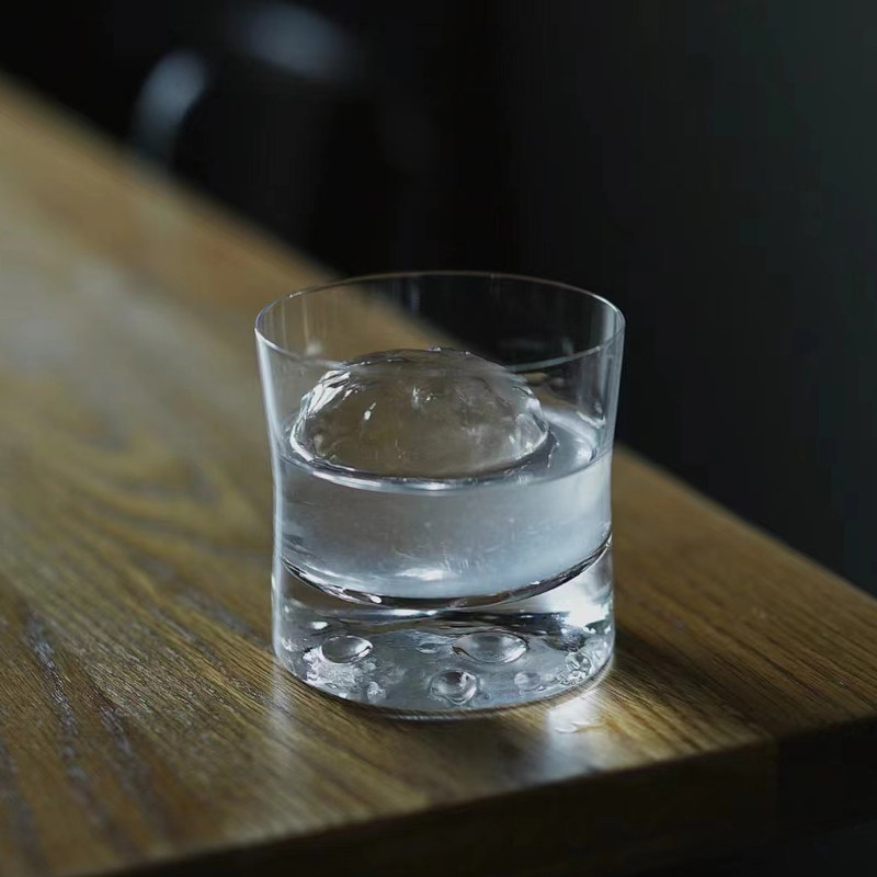 月盏洋酒杯玻璃水杯水晶威士忌杯喝酒杯高级感咖啡杯冰球鸡尾酒杯