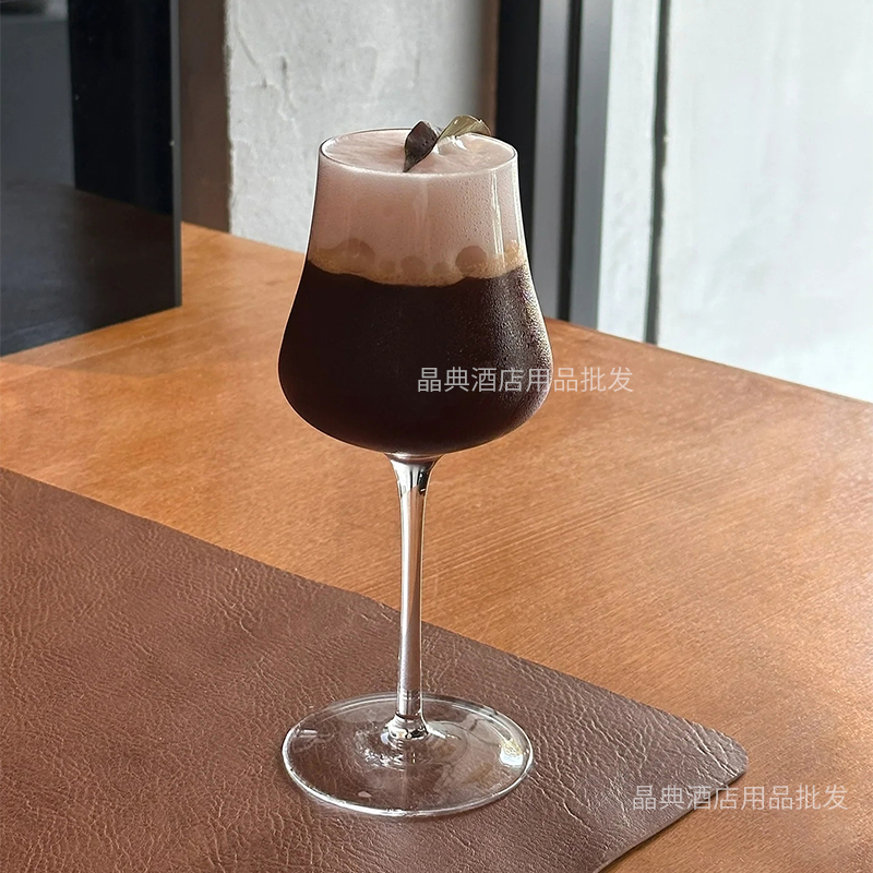 木村简约香槟杯复古高脚杯高级感特调冷饮杯果汁杯创意咖啡杯