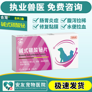 合宠宠物肠胃炎狗狗腹泻拉肚子拉稀呕吐碱式碳酸铋片