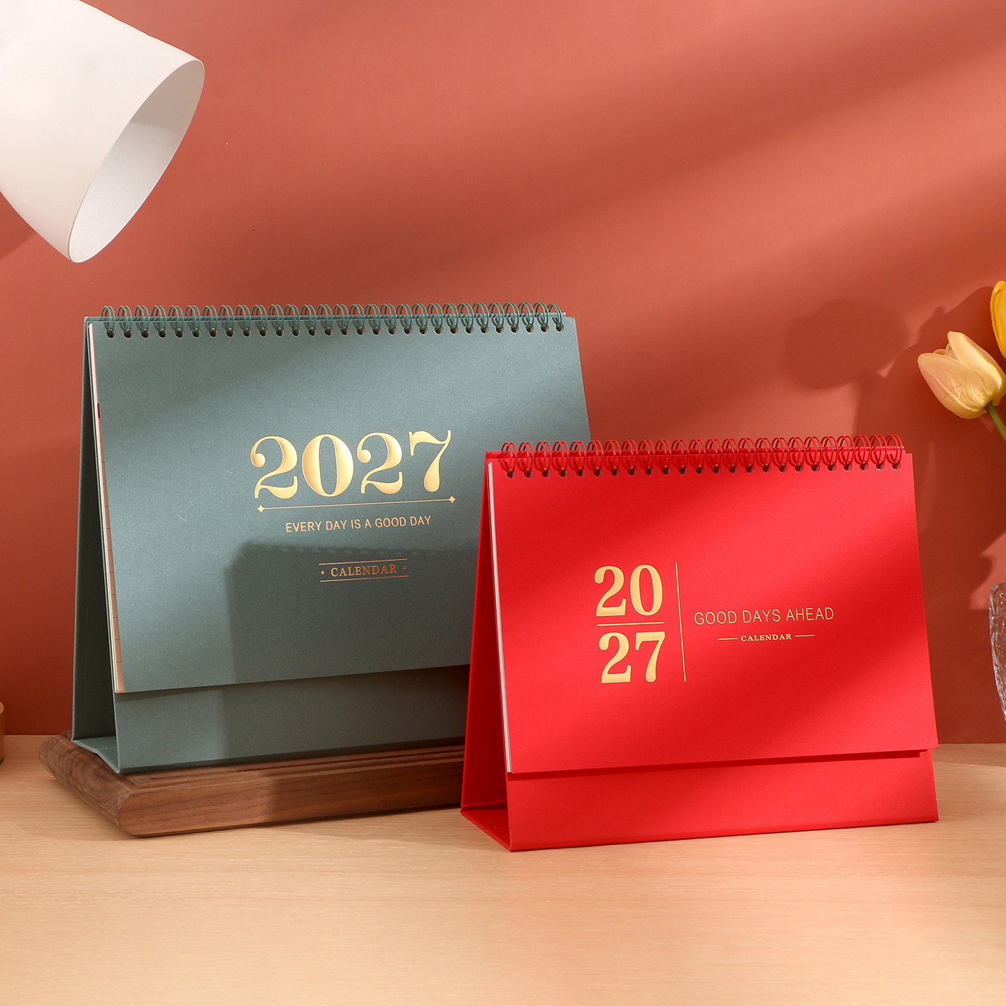 台历2027年跨年新款日历定制桌面摆件高颜值创意打卡工作办公备忘录翻页月历羊年工位日历日程计划表记事本图片